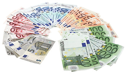 Image showing Many Euro banknotes