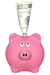 Image showing Pink piggy bank