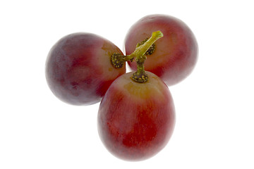 Image showing Three Red Globe grapes

