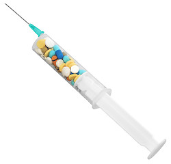 Image showing Tablets in syringe