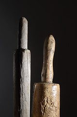 Image showing two wooden phallic object