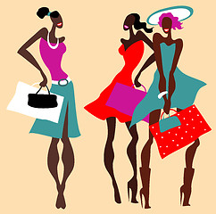 Image showing Beautiful Retro Fashion women set.