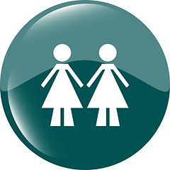 Image showing two woman glossy web icon on white background