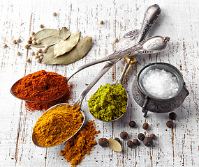 Image showing various spices on a white background