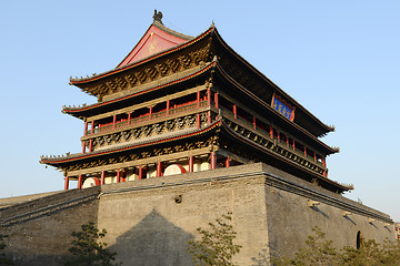 Image showing Drum Tower at the city center of Xian, China