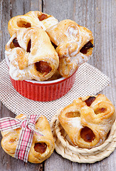 Image showing Pastry Baskets Jam Wrapped