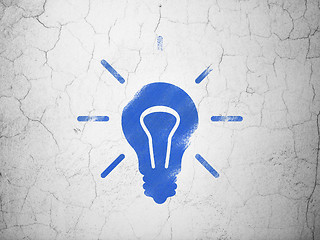 Image showing Finance concept: Light Bulb on wall background