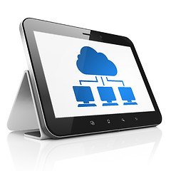 Image showing Cloud technology concept: Cloud Network on tablet pc computer