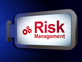 Image showing Business concept: Risk Management and Gears on billboard background