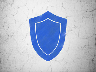 Image showing Privacy concept: Shield on wall background