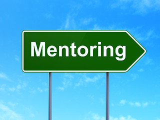 Image showing Education concept: Mentoring on road sign background