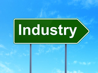 Image showing Finance concept: Industry on road sign background