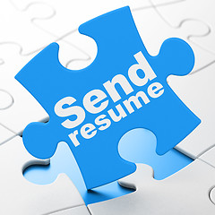 Image showing Business concept: Send Resume on puzzle background