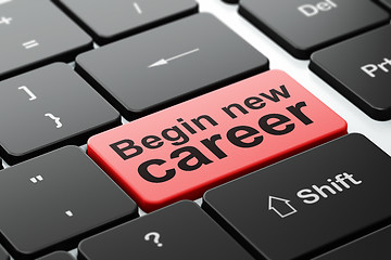 Image showing Business concept: Begin New Career on computer keyboard background