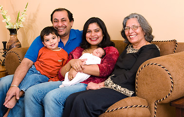 Image showing East Indian family at home