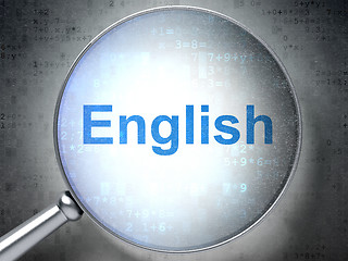 Image showing Education concept: English with optical glass