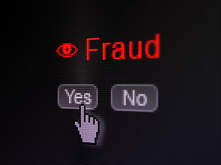 Image showing Safety concept: Eye icon and Fraud on digital computer screen