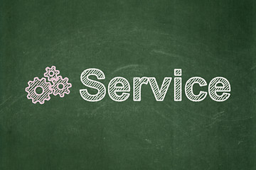Image showing Finance concept: Gears and Service on chalkboard background