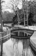 Image showing Bridge across the canal in the spring
