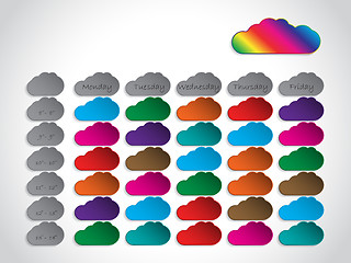 Image showing Timetable background design with color clouds