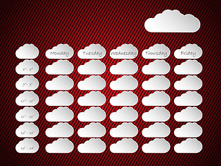 Image showing Timetable background design with cloud shapes