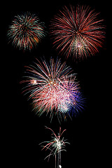 Image showing Fireworks over Black