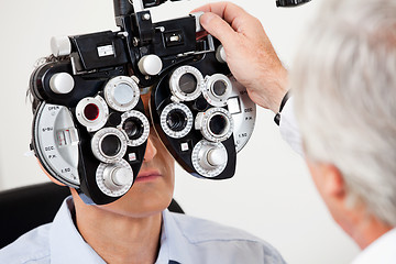 Image showing Eye Test With the Phoropter