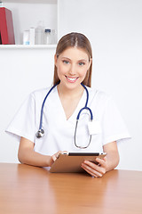 Image showing Medical Professional Using Digital Tablet