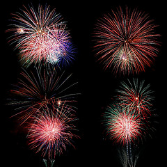 Image showing Fireworks over Black