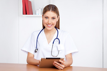 Image showing Medical Professional Using Digital Tablet