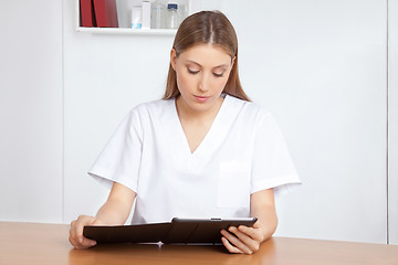 Image showing Medical Professional Using Digital Tablet