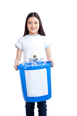 Image showing Girl Holding Recycling Waste Bib