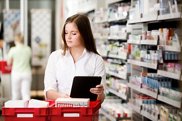 Image showing Female Pharmacist with Digital Tablet