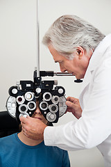 Image showing Eye Test With Phoropter
