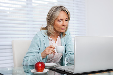 Image showing Woman Working on Laptop