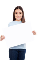 Image showing Girl Holding Blank Placard