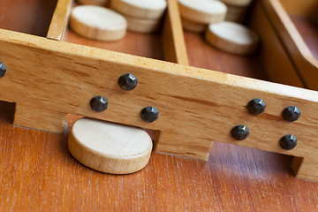 Image showing Typical dutch wooden boardgame - Sjoelen