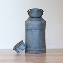 Image showing Old metal milk can