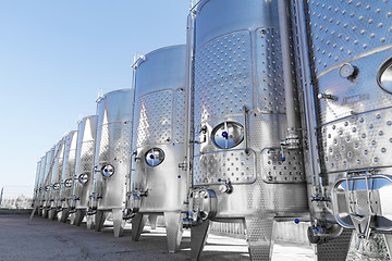 Image showing Modern aluminum barrels