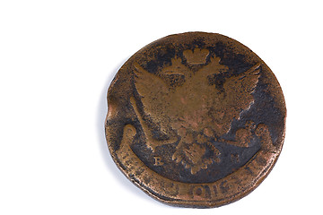 Image showing Old Russian copper coin.