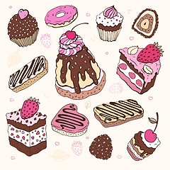 Image showing Set of cute cake.