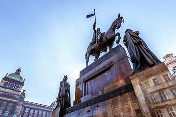 Image showing Saint Wenceslas statue on Vaclavske Namesti in Prague