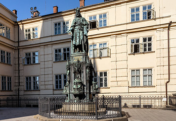 Image showing Photo of the historical statue of Karel Charles IV 