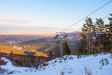 Image showing ropeway at mountain landscape