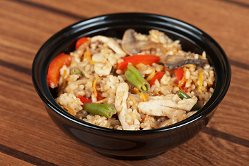 Image showing Rice chicken vegetable