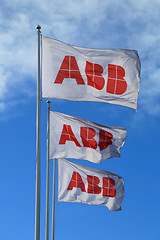 Image showing ABB Flags against Blue Sky