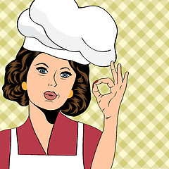 Image showing pop art woman cook