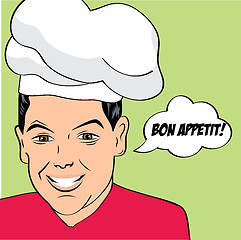 Image showing pop art man in cooker uniform 