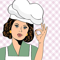 Image showing pop art woman cook