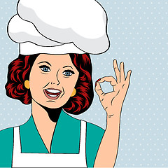 Image showing pop art woman cook